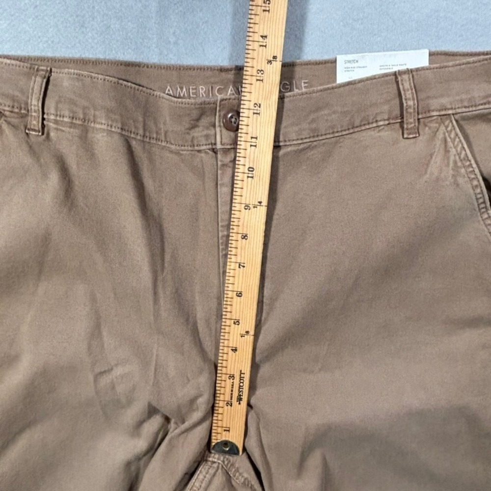 American Eagle Women's‎ Tan Carpenter Pants 20W High Rise Straight Utility Cargo - Picture 11 of 16